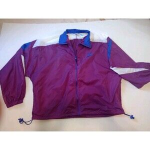 Vintage Nike Men's Full Zip Purple Nylon Windbreaker Jacket Size Large Rare 90's